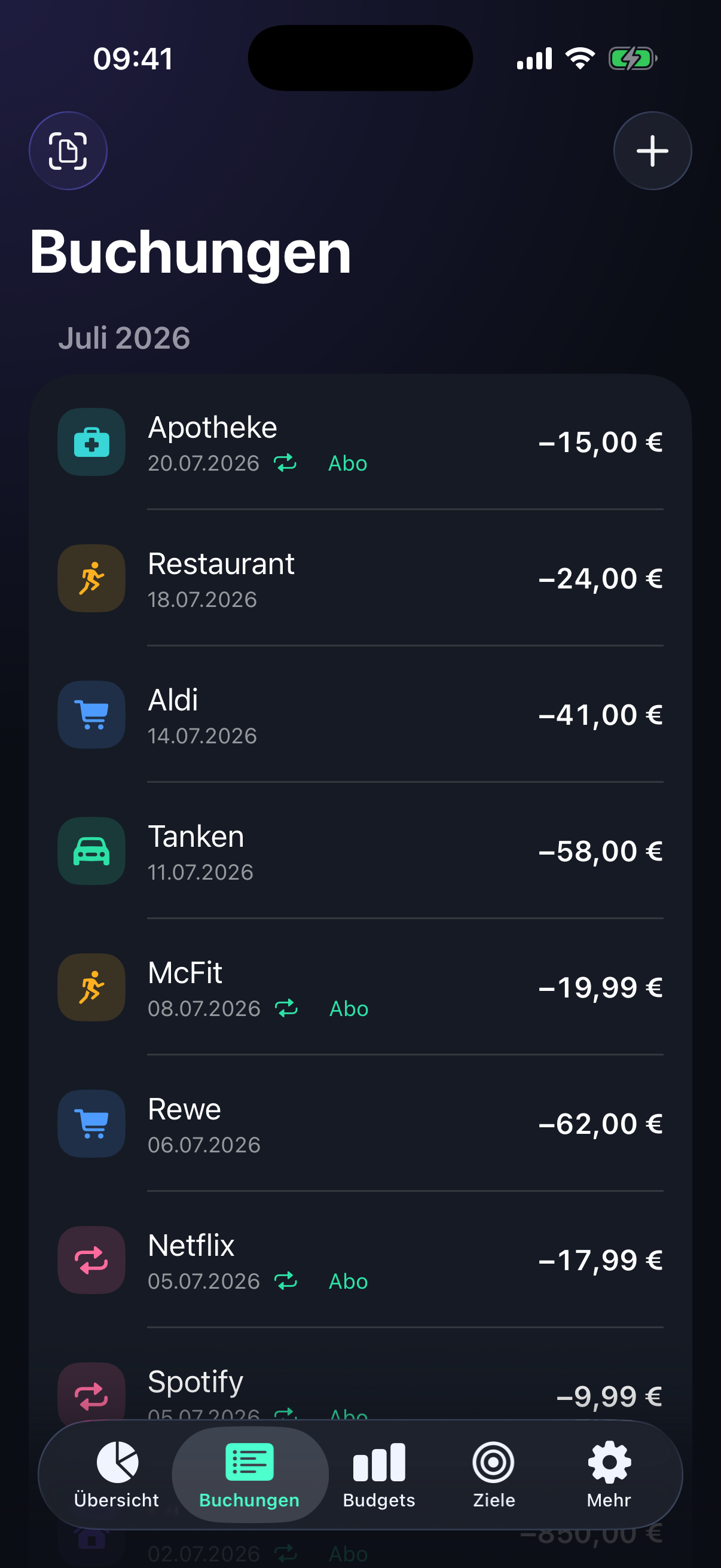 Finto Buchungen